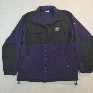 LSU Tigers NCAA Full Zip Fleece Jacket Men's L Purple Black Zip Pockets KA Inc